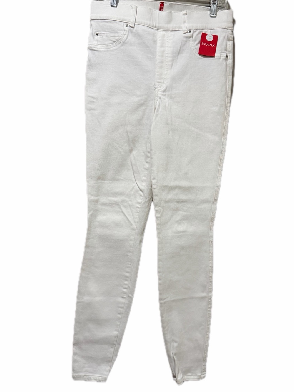 Spanx Medium Tall White Skinny Pull on Stretch Shapewear Jeans NWT B11